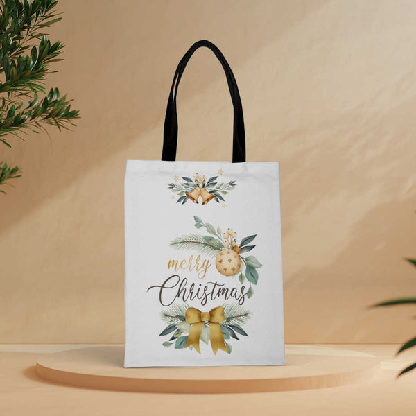 Merry Christmas Bow - Christmas Theme Printed Tote Bag - Uncommongifts.in